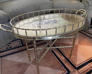 Gold colored tray table 