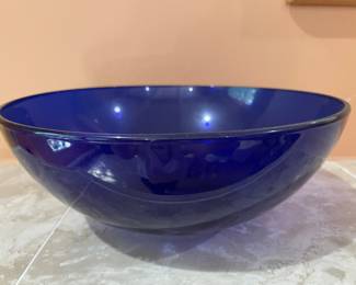 Blue art glass bowl 