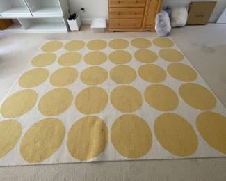 Large yellow dot rug 