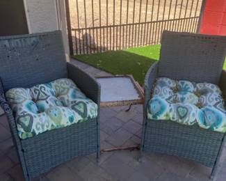 Wicker Patio Chairs, And Table