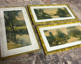 168 setofthreesmallframedvintagelandsc