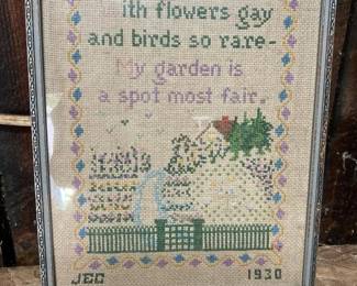 173 1930framedfloralgardencrossstitchs