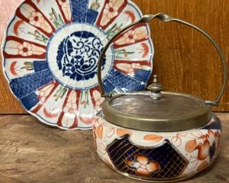 176 japaneseimariporcelainbiscuitbarrel