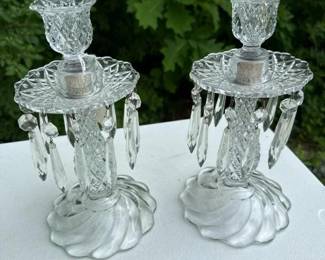 028 vintagepairofcrystallustercandleho