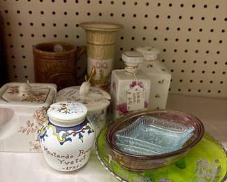 109 vintagefrenchceramicmustardpotperfu