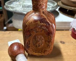 244 vintageitalianleatherwrappedglassde