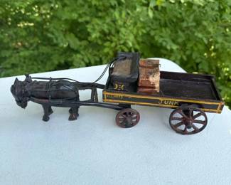 446 vintagecastironhorsedrawnjunkwagon