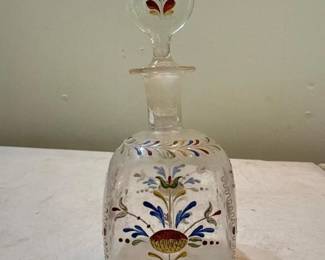 249 handpaintedglassdecanterwithfloral