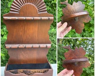 491 vintagewallmountedwoodenspoonracka