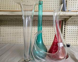 369 setof4decorativeglassvasesdecanter