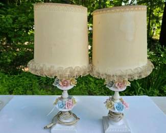 368 pairvintageporcelainflowerceramicta