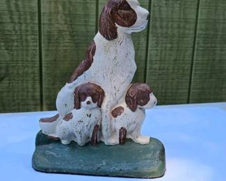 328 vintagecastironspanieldogfamilydoo