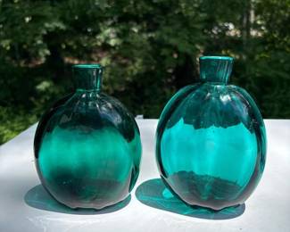 309 pairofvintagemmatealhandblownglas