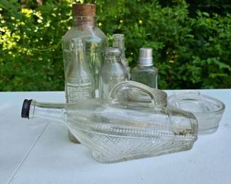 153 vintageclearglassbottlecollection