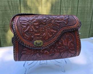 331 vintagehandtooledfloralleatherhandb