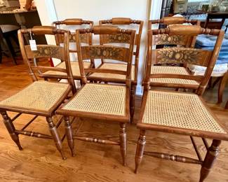 Hitchcock Chairs 6. Caned Seats in excellent shape.