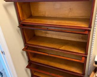 4Stack Barrister Wooden Bookcase, Stacking Library Bookcase, Receding Glass Doors