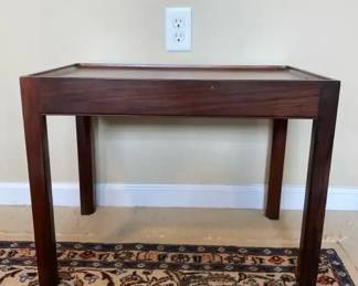 Vintage Wood Side Table with Raisedtray Style Edges