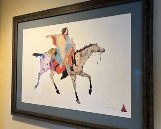 Carol Grigg Wearing the Robes Watercolor Print 31 x 40, Framed Matted