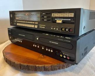 Technics Synthesizer Stero Receiver and Magnavox DVDVCR Player