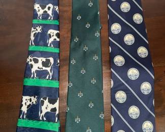 Lot of 3 Mens Novelty Neckties Tolstoy, Wim Chelsea Ltd., JoS. A. Bank