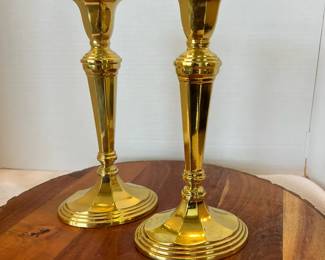 Vintage Pair Stiffel Brass Taper Candlestick Holders