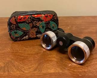 Vintage Manon Opera Glasses Mother Of Pearl w Carrying Case
