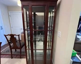 Curio Cabinet with Adjustable Glass Shelves and Builtin Lighting