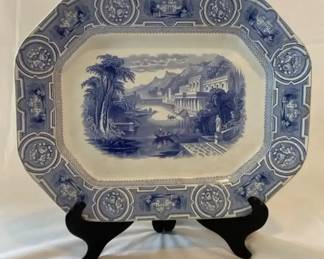 Antique Wedgwood Pearl Stoneware Platter California Pattern