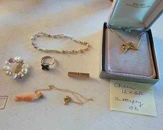 Gold jewelry (ring is sterling)