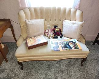 Vintage upholstered settee