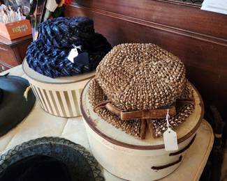 Vintage hats including Christian Dior (brown one)