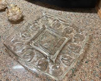 Clear Glass Deviled Egg Dish
