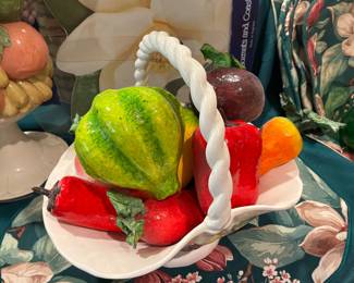 Ceramic Basket with Fruit 