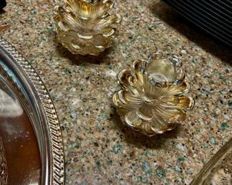 Silver Pine Cone Candle Holders