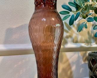 Empoli honeycomb, owl face, Italian art glass