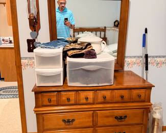 Wood Dresser with Storage Bins