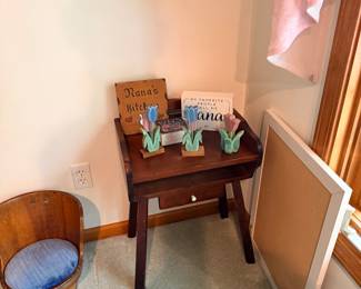 Small Table and Framed Art
