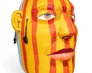 Lot 1058 Frank Hyder (American, B. 1951) Inflatable and Book 'Janis Head', H 87" Dia. 65"