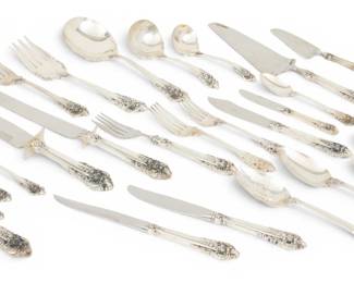 Lot 87 Wallace Silversmiths (American, Est. 1835) Sterling Silver Flatware Service and Serving Pieces for 12 '"Grand Baroque"', 299.7 t oz 178 PCS