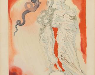 Lot 1096 Salvador Dali (Spanish, 1904-1989) Woodcut on Paper, 'Black Devil', H 9.75" W 7.25"