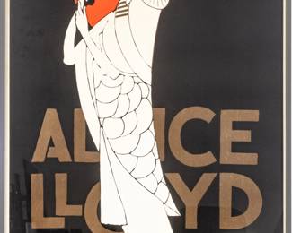 Lot 1092 Alfonso Iannelli (AMERICAN/ITALIAN, 1888-1965) Lithograph in Colors on Wove Paper, Ca. 1968, 'Alice Lloyd', H 40" W 30"