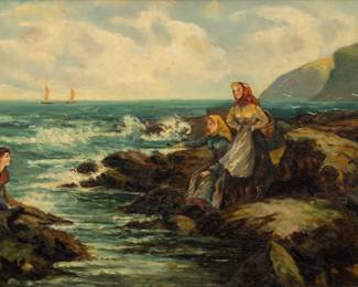 Lot 1069 John Reid (Scottish, 1851-1926) Oil on Canvas 'Moulin Huet Guernsey', H 20" W 36"