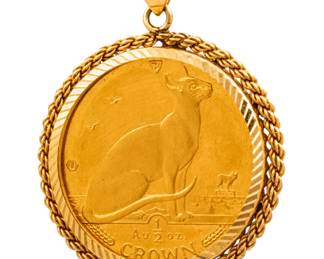 Lot 62 Isle of Man, Elizabeth II, AU, 1/2oz Crown 1992, 'Pendant', 20 grams 1 PC