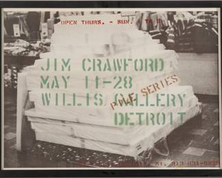 Lot 1063 James Crawford (American, B. 1944) Lithographic Poster on Paper 'Willis Gallery Detroit Exhibition Poster', H 22" W 30"