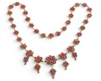 Lot 67 Bohemian Garnet Necklace 1930, L 17" 25 grams 1 PC