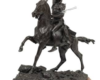 Lot 1129 After Frederic Remington (American, 1861-1909) Bronze Sculpture "Scalp" H 25" L 21" 1 PC