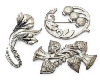 Lot 41 Sterling Silver Brooches 1950, 3 PCS