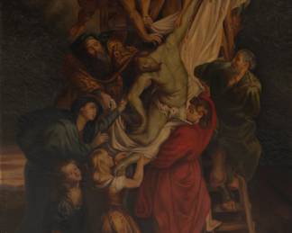 Lot 1077 After Peter Paul Rubens (Flemish, 1577-1640) Oil on Canvas, Ca. 19th C., 'The Descent from the Cross', H 45.5" W 36"