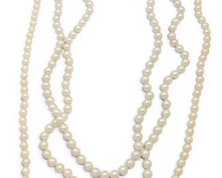 Lot 53 Hand Knotted Cultured Pearl Necklaces, 2 PCS
